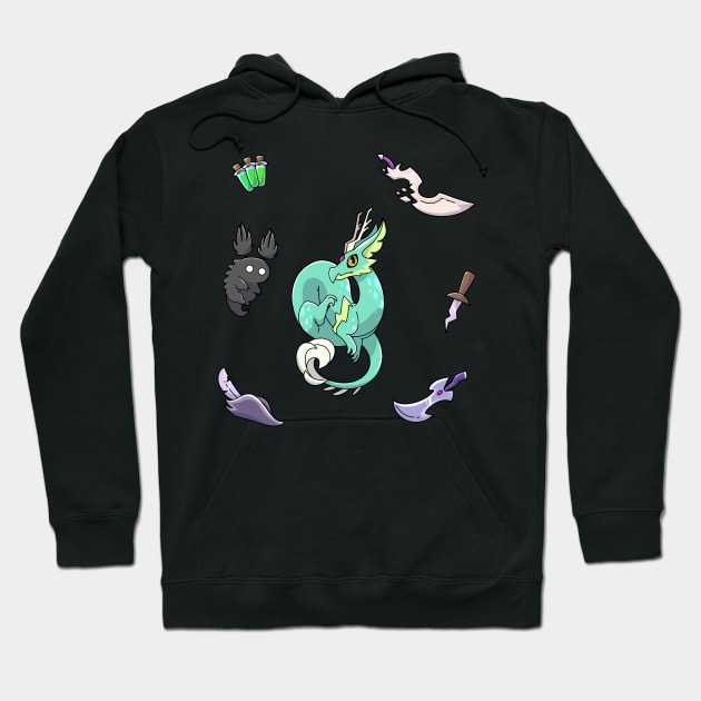 fer.al Dragon with Shoulder Snatch and Striker items Hoodie by ziodynes098